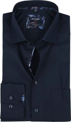 Olymp Luxor Overhemd Donkerblauw 11 Olymp Luxor Overhemd Donkerblauw -Kleding Kortingswinkel 75893 1 1