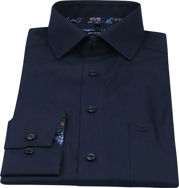 Olymp Luxor Overhemd Donkerblauw 5 Olymp Luxor Overhemd Donkerblauw - Afbeelding 3