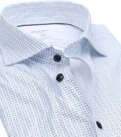 Olymp Luxor Overhemd Figuren Lichtblauw -Kleding Kortingswinkel 75980 2 1
