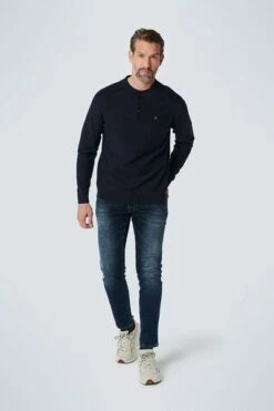No-Excess No Excess LS Polo Solid Navy -Kleding Kortingswinkel 76112 4