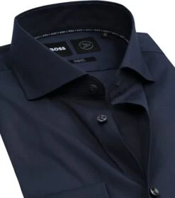 Hugo Boss Hank Navy Overhemd -Kleding Kortingswinkel 76148 4