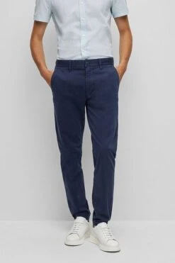 Hugo Boss Chino Schino Taber Navy -Kleding Kortingswinkel 76316 3