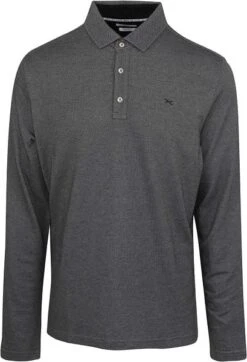 Brax Longsleeve Polo Melange Zwart 12 Brax Longsleeve Polo Melange Zwart -Kleding Kortingswinkel 76444 1 1