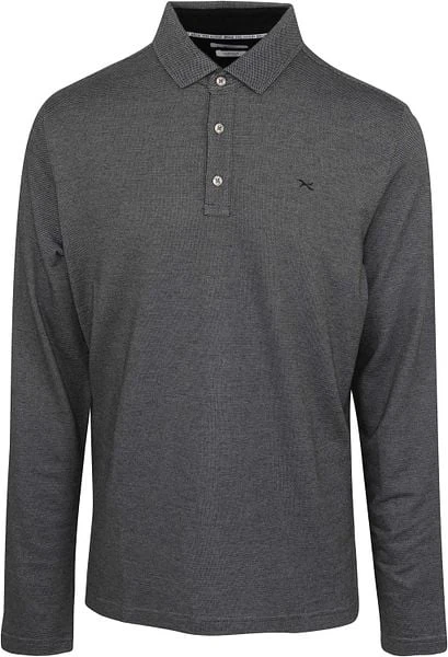Brax Longsleeve Polo Melange Zwart 7 Brax Longsleeve Polo Melange Zwart - Afbeelding 5