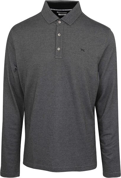 Brax Longsleeve Polo Melange Zwart 3 Brax Longsleeve Polo Melange Zwart