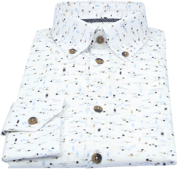 Ledub Overhemd Wit Print 5 Ledub Overhemd Wit Print - Afbeelding 3