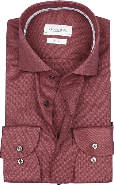 Profuomo Dobby Overhemd Bordeaux 6 Profuomo Dobby Overhemd Bordeaux - Afbeelding 4