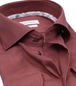 Profuomo Dobby Overhemd Bordeaux 12 Profuomo Dobby Overhemd Bordeaux -Kleding Kortingswinkel 76627 2 1