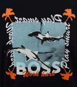 Hugo Boss T-shirt Teeshark Donkerblauw -Kleding Kortingswinkel 76778 2 1