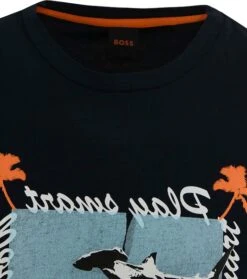 Hugo Boss T-shirt Teeshark Donkerblauw -Kleding Kortingswinkel 76778 3