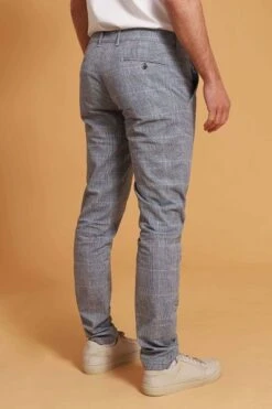 Suitable Chino Pico Ruiten Linnen Grijs -Kleding Kortingswinkel 76815 10