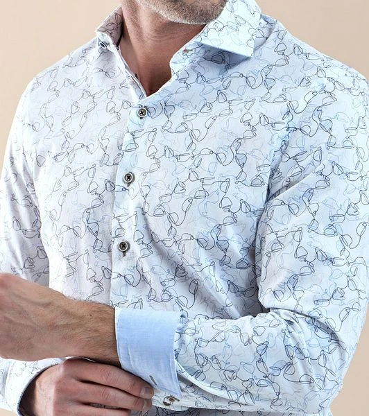 R2 Overhemd Koffiekopjes Wit 5 R2 Overhemd Koffiekopjes Wit - Afbeelding 3