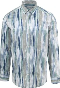 State Of Art Overhemd Print Blauw