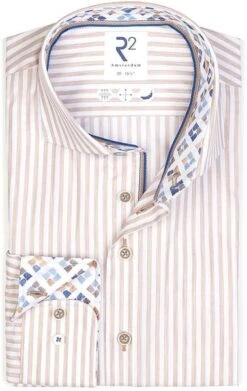 R2 Overhemd Strepen Beige -Kleding Kortingswinkel 76933 1 1