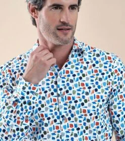 R2 Overhemd Meerkleurige Print 10 R2 Overhemd Meerkleurige Print -Kleding Kortingswinkel 76938 3