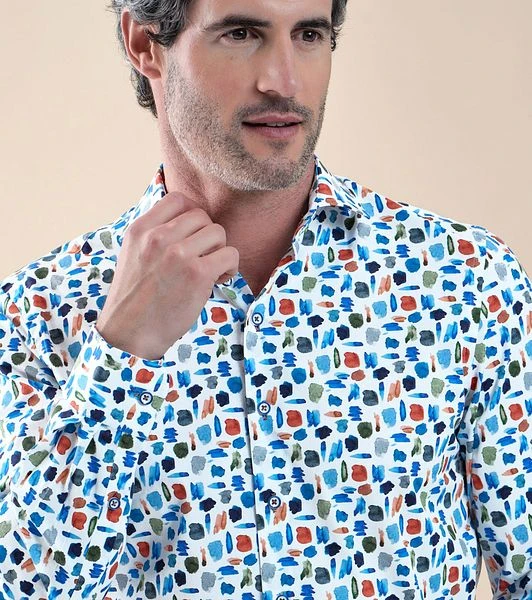 R2 Overhemd Meerkleurige Print 5 R2 Overhemd Meerkleurige Print - Afbeelding 3