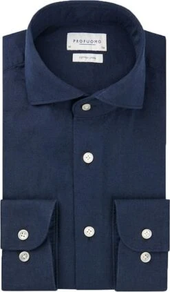 Profuomo Linnen Overhemd Navy -Kleding Kortingswinkel 76955 1 1