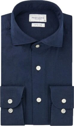 Profuomo Linnen Overhemd Navy