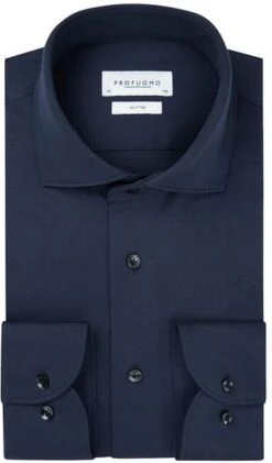 Profuomo Knitted Overhemd Navy -Kleding Kortingswinkel 76962 1 1