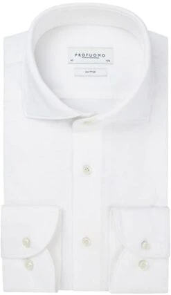 Profuomo Knitted Overhemd Wit -Kleding Kortingswinkel 76963 1 1