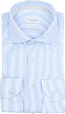 Profuomo Overhemd Strepen Lichtblauw -Kleding Kortingswinkel 76970 3 1