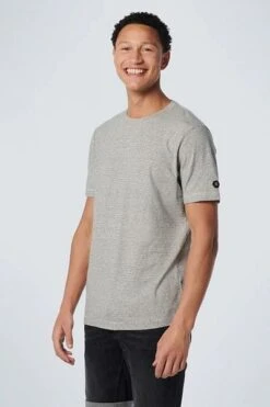 No-Excess No Excess T-Shirt Streep Melange Off-White -Kleding Kortingswinkel 77000 3 1