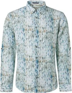 No-Excess No Excess Overhemd Print Aqua Blauw -Kleding Kortingswinkel 77003 1 1