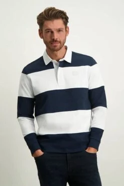 State Of Art Rugbyshirt Streep Donkerblauw -Kleding Kortingswinkel 77004 2 1