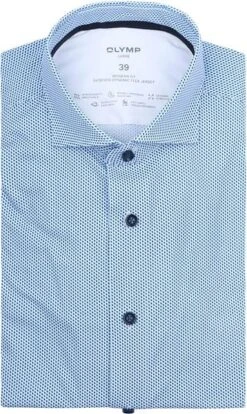 OLYMP Luxor Overhemd 24/Seven Print Blauw -Kleding Kortingswinkel 77060 1 1