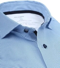 OLYMP Luxor Overhemd 24/Seven Print Blauw -Kleding Kortingswinkel 77060 2 1