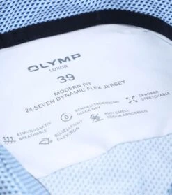 OLYMP Luxor Overhemd 24/Seven Print Blauw -Kleding Kortingswinkel 77060 4
