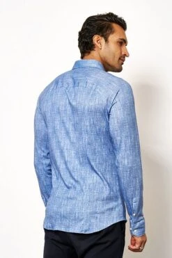 Desoto Overhemd Melange Blauw -Kleding Kortingswinkel 77103 3