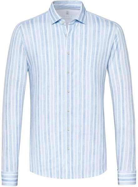 Desoto Overhemd Strepen Melange Lichtblauw 3 Desoto Overhemd Strepen Melange Lichtblauw