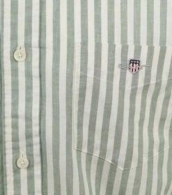 Gant Casual Overhemd Streep Linnen Groen -Kleding Kortingswinkel 77288 3