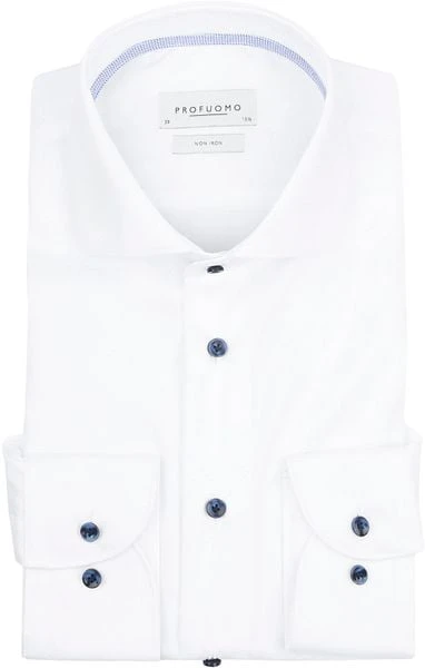 Profuomo Twill Overhemd Wit 6 Profuomo Twill Overhemd Wit - Afbeelding 4