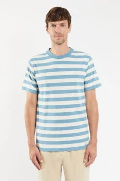 Armor-Lux T-Shirt Linnen Strepen Blauw -Kleding Kortingswinkel 77360 4