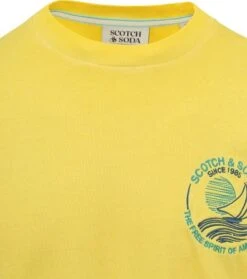 Scotch And Soda Scotch & Soda T-Shirt Logo Geel -Kleding Kortingswinkel 77368 2 1