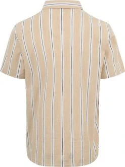 KnowledgeCotton Apparel Overhemd Streep Beige -Kleding Kortingswinkel 77424 4