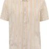 KnowledgeCotton Apparel Overhemd Streep Beige -Kleding Kortingswinkel 77424 5