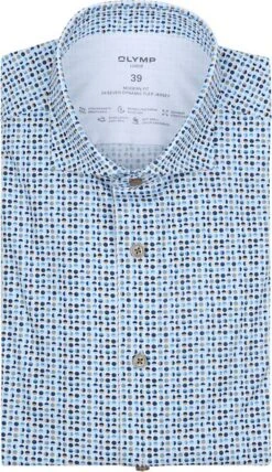 Olymp Luxor Overhemd Cirkels Blauw