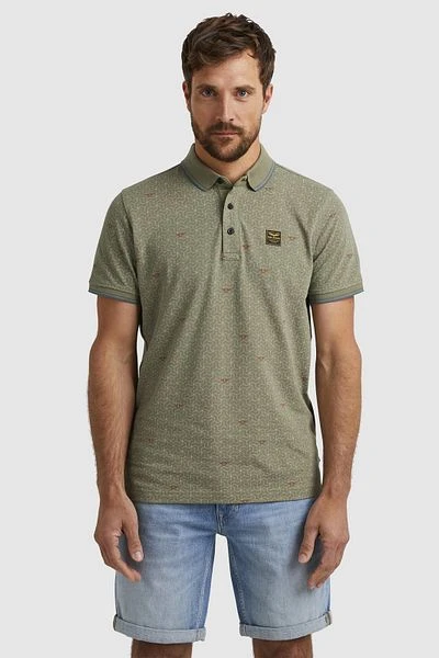 PME Legend Polo Print Groen 5 PME Legend Polo Print Groen - Afbeelding 3