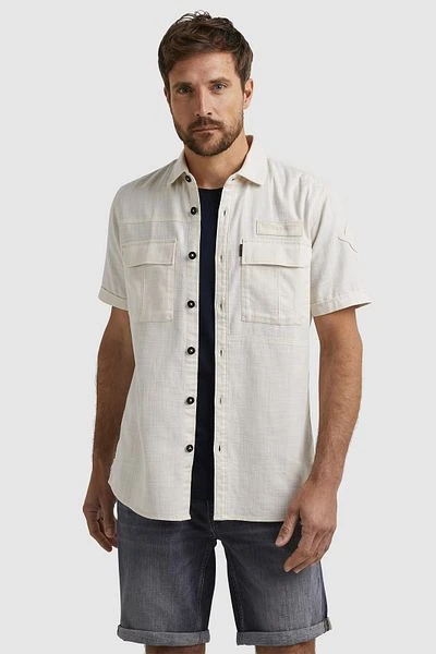 PME Legend Short Sleeve Overhemd Ecru 4 PME Legend Short Sleeve Overhemd Ecru - Afbeelding 2