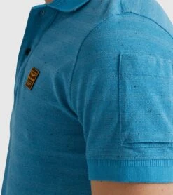 PME Legend Polo Streep Blauw -Kleding Kortingswinkel 77502 5