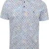 R2 Tencel Poloshirt Print Blauw 1 R2 Tencel Poloshirt Print Blauw -Kleding Kortingswinkel 77542 1