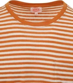 Armor-Lux T-Shirt Linnen Strepen Oranje 13 Armor-Lux T-Shirt Linnen Strepen Oranje -Kleding Kortingswinkel 77561 2 1
