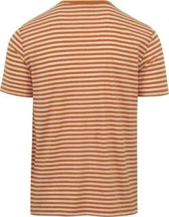 Armor-Lux T-Shirt Linnen Strepen Oranje 11 Armor-Lux T-Shirt Linnen Strepen Oranje -Kleding Kortingswinkel 77561 4