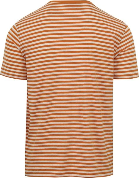 Armor-Lux T-Shirt Linnen Strepen Oranje 6 Armor-Lux T-Shirt Linnen Strepen Oranje - Afbeelding 4