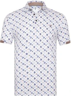 R2 Amsterdam Poloshirt Print Blauw Groen