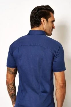 Desoto Short Sleeve Overhemd Navy -Kleding Kortingswinkel 77725 3