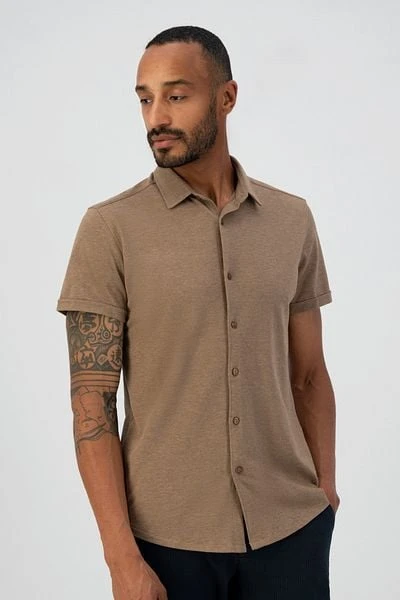 Dstrezzed Short Sleeve Overhemd Bruin 7 Dstrezzed Short Sleeve Overhemd Bruin - Afbeelding 5